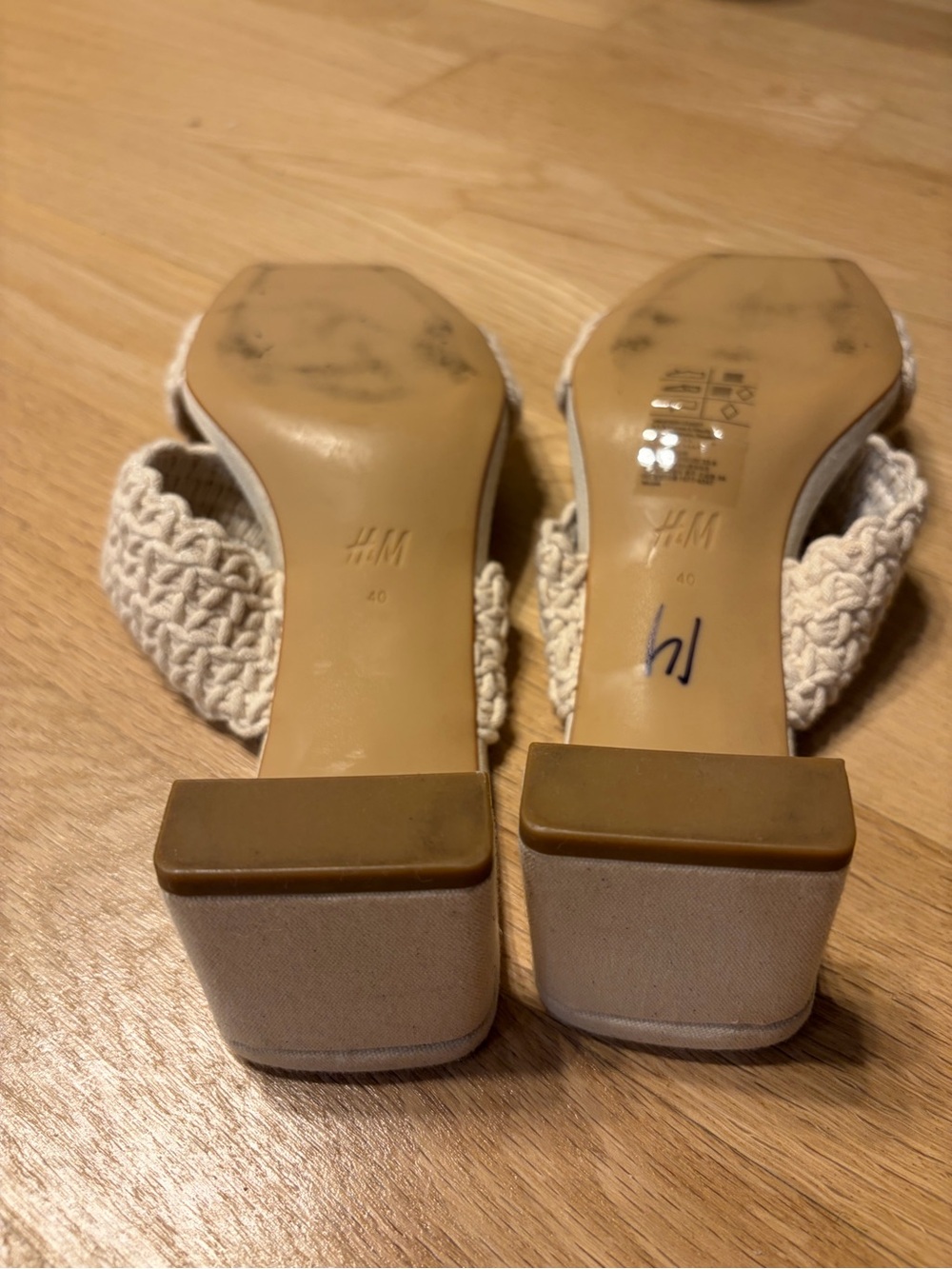 H&M Cream Braided Double-Strap Slide Sandals - Picture 5 of 7